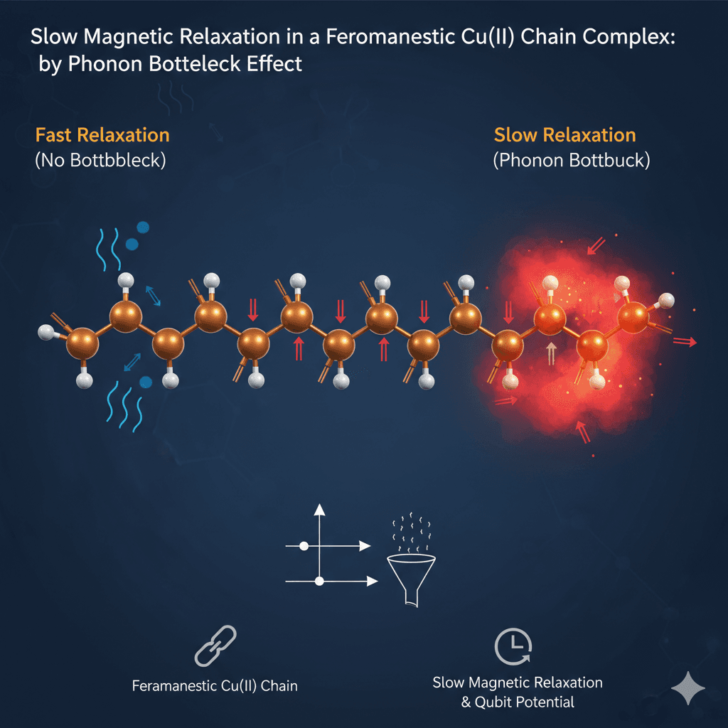 Slow Magnetic Relaxation in a Ferromagnetic CuII Chain Complex, Induced by Phonon Bottleneck Effect