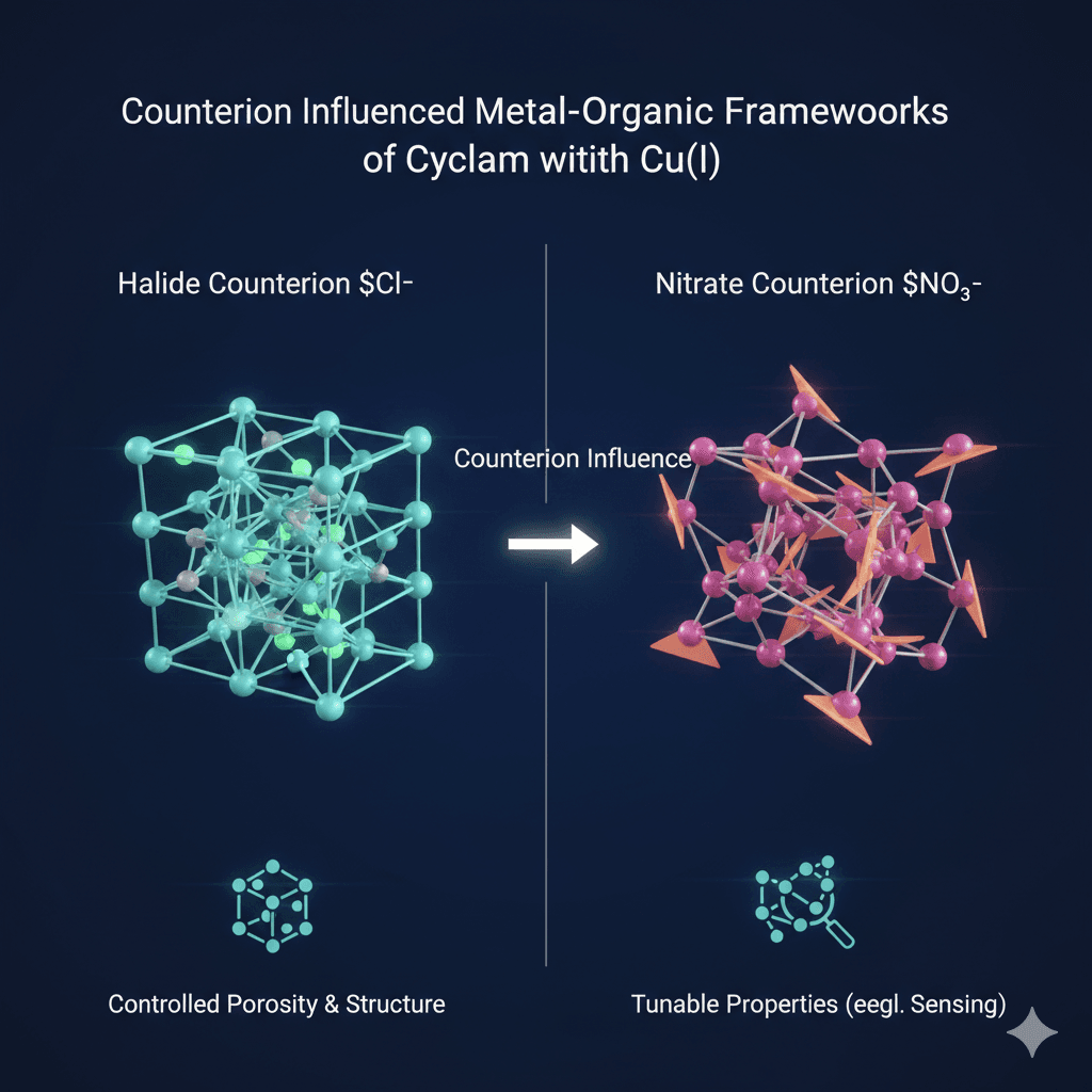 Counterion Influenced Metal-Organic Frameworks of Cyclam with CuII