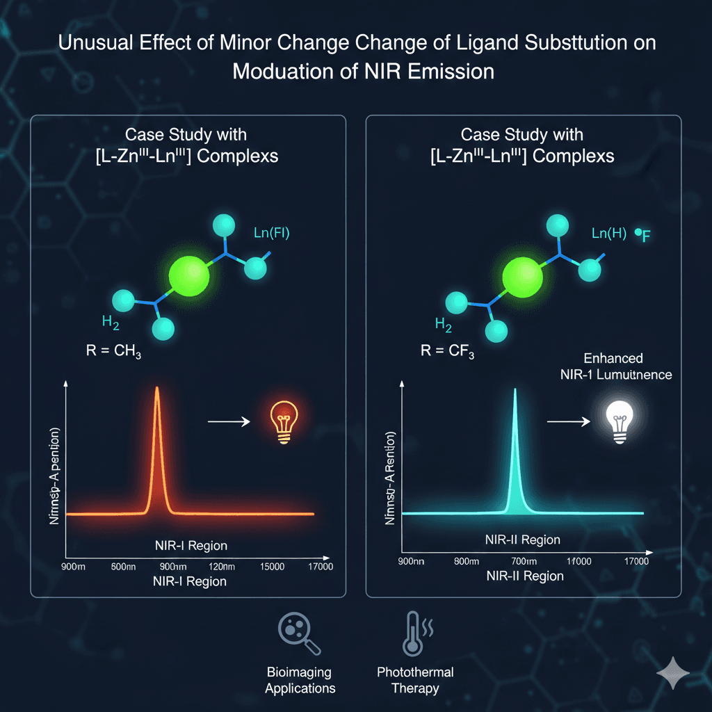 Unusual Effect of Minor Change in Ligand Substitution in Modulation of NIR Emission: A Case Study with [L-ZnII-LnIII] Complexes