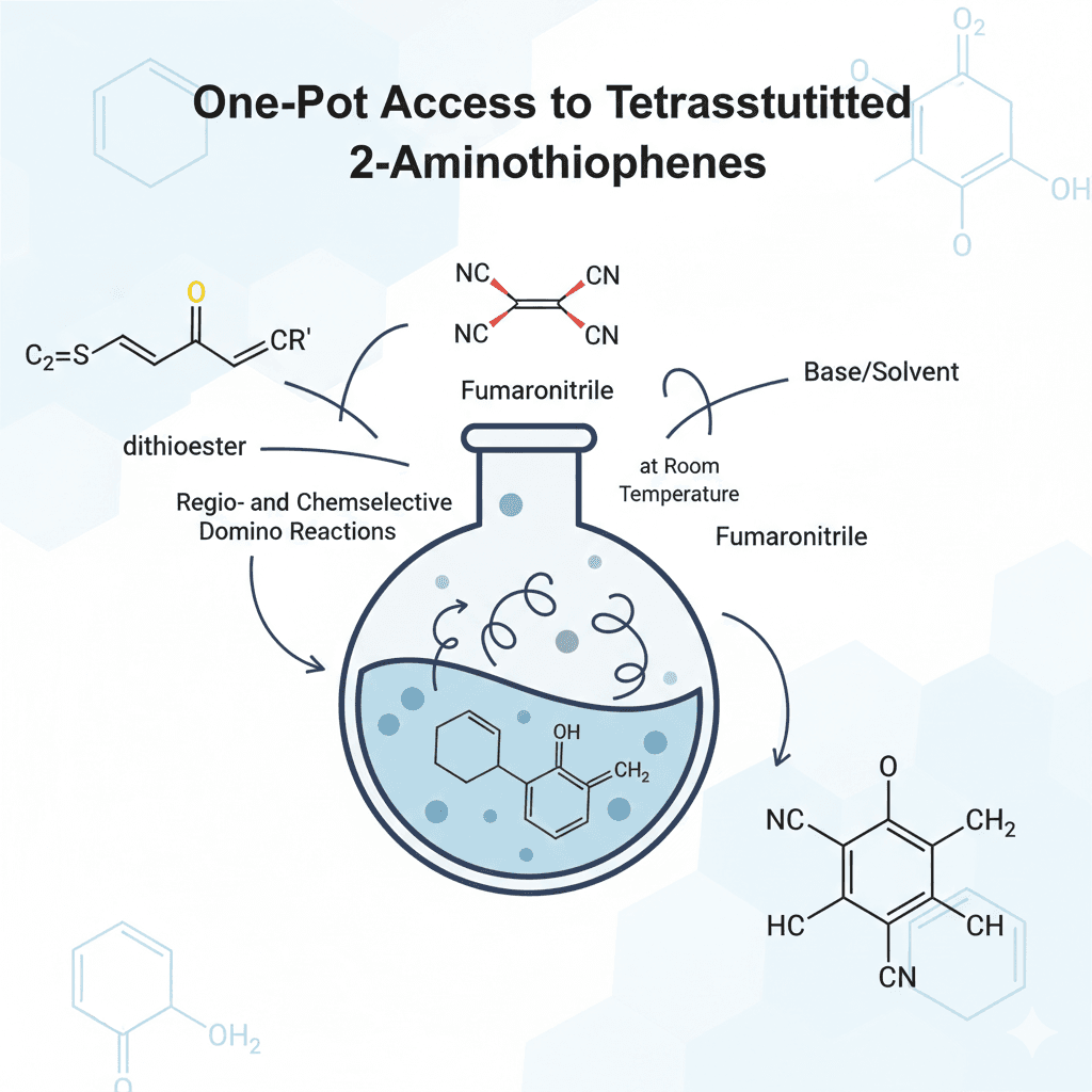 One-Pot Access to Tetrasubstituted 2-Aminothiophenes via Regio- and Chemoselective Domino Reactions of Dithioesters with Fumaronitrile at Room Temperature