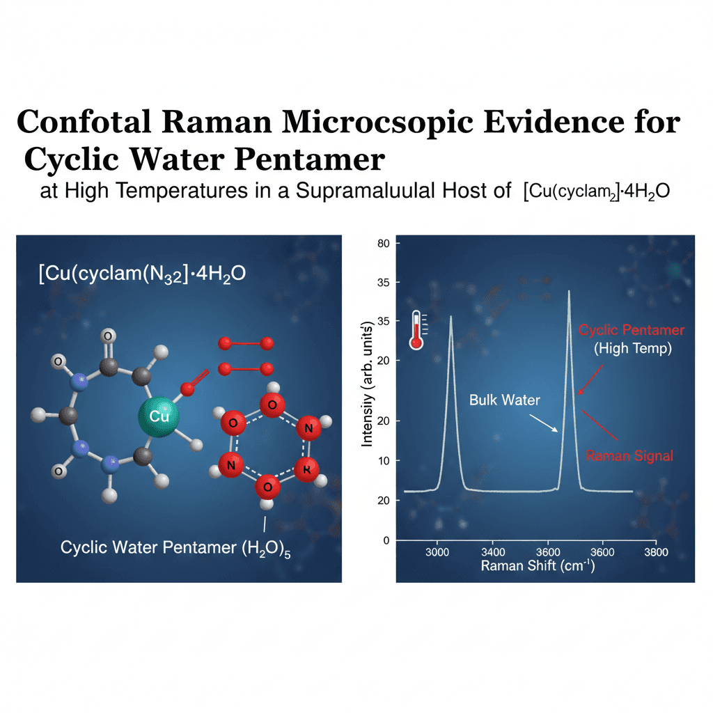 Confocal Raman Microscopic Evidence for Cyclic Water Pentamer, at High Temperatures in a Supramolecular Host of [Cu(cyclam)(N3)2]·4H2O