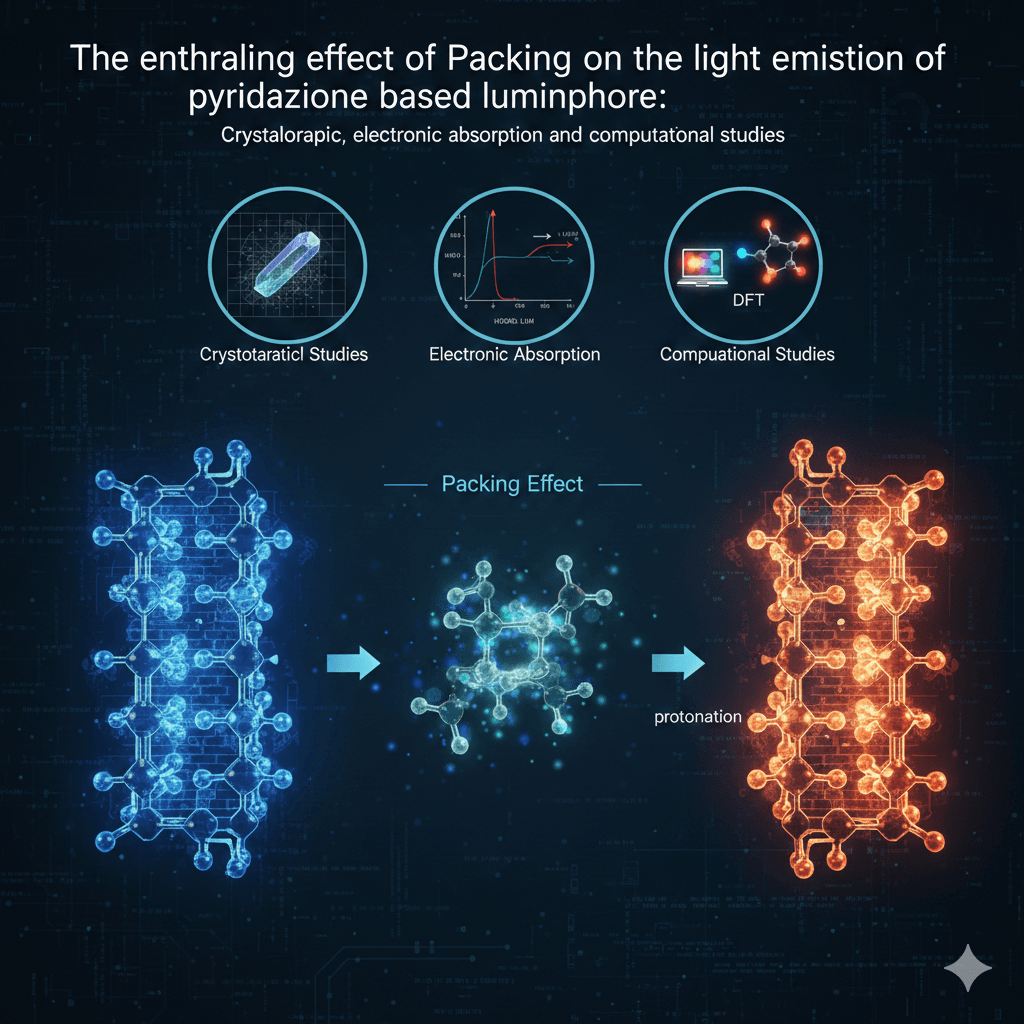 The enthralling effect of Packing on the light emission of pyridazinone based luminophore: Crystallographic, electronic absorption and computational studies