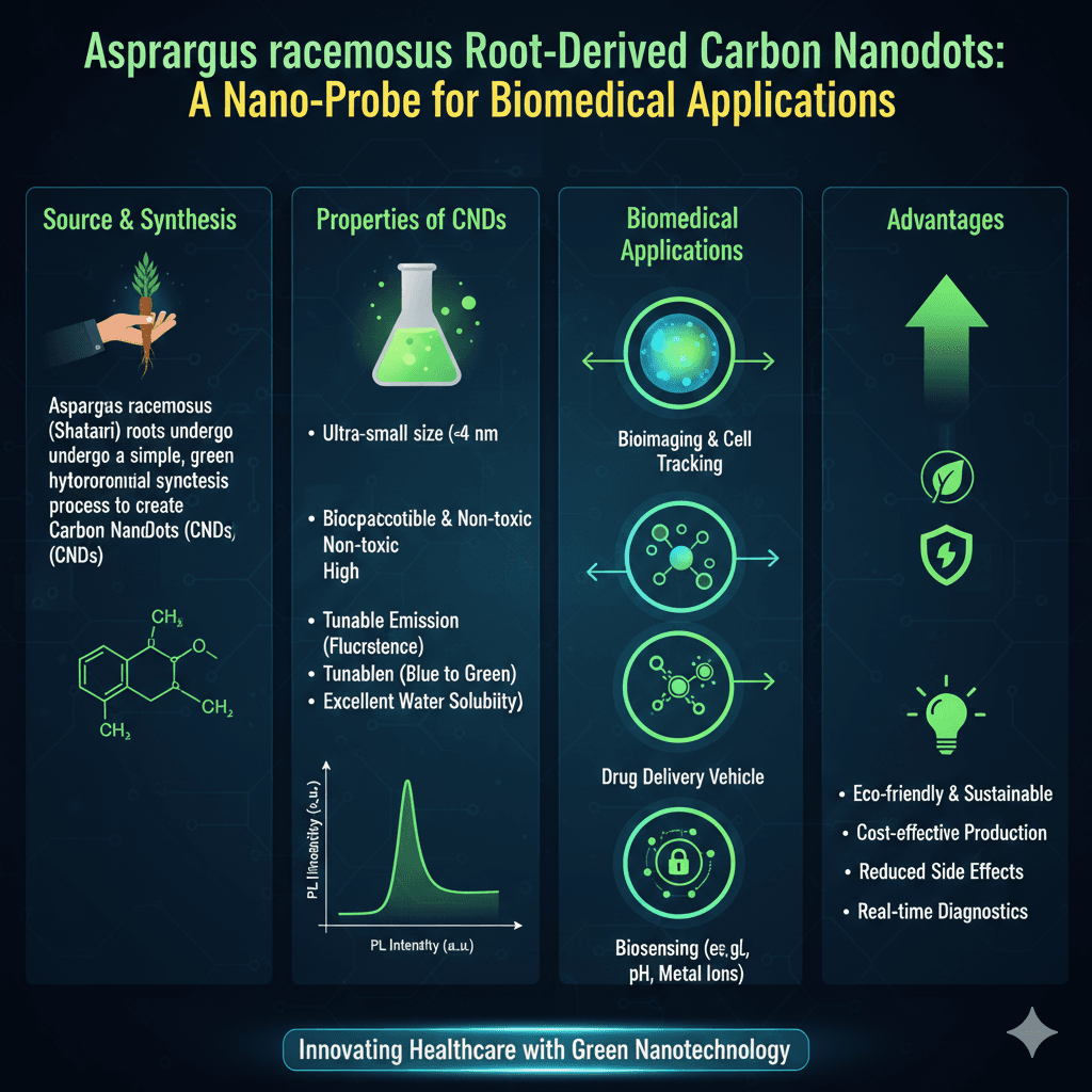 Asparagus racemosus root-derived carbon nanodots as a nano-probe for biomedical applications