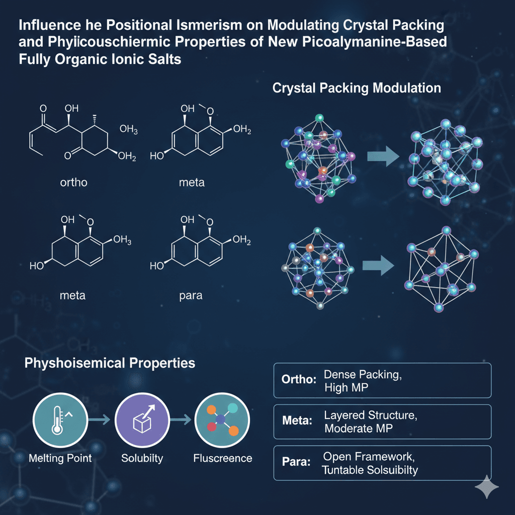 Influence of Positional Isomerism on Modulating Crystal Packing and Physicochemical Properties of New Picolylamine-Based Fully Organic Ionic Salts