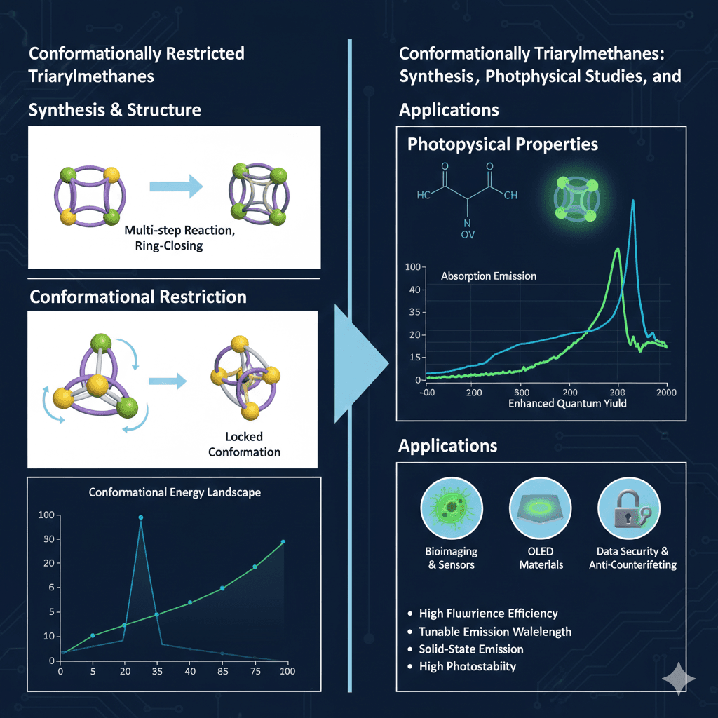 Conformationally Restricted Triarylmethanes: Synthesis, Photophysical Studies and Applications